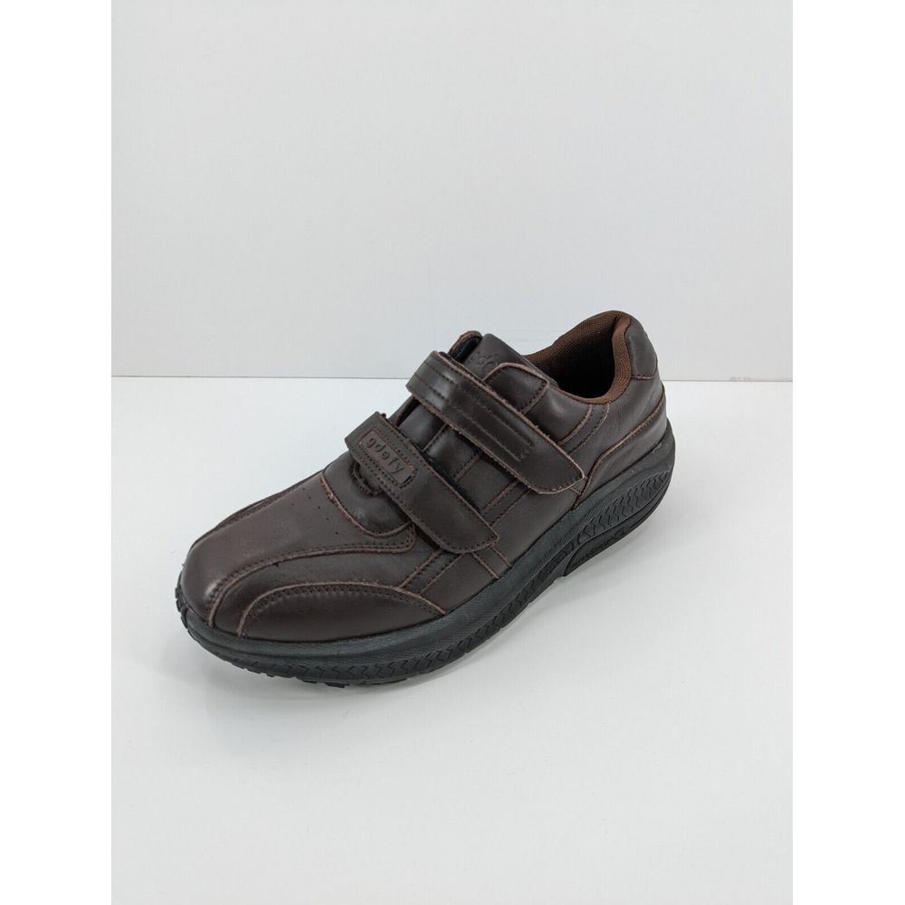 Men's Gedfy Gravity Defyer Brown Leather Hook Strap Comfort Shoes,12 VersoShock